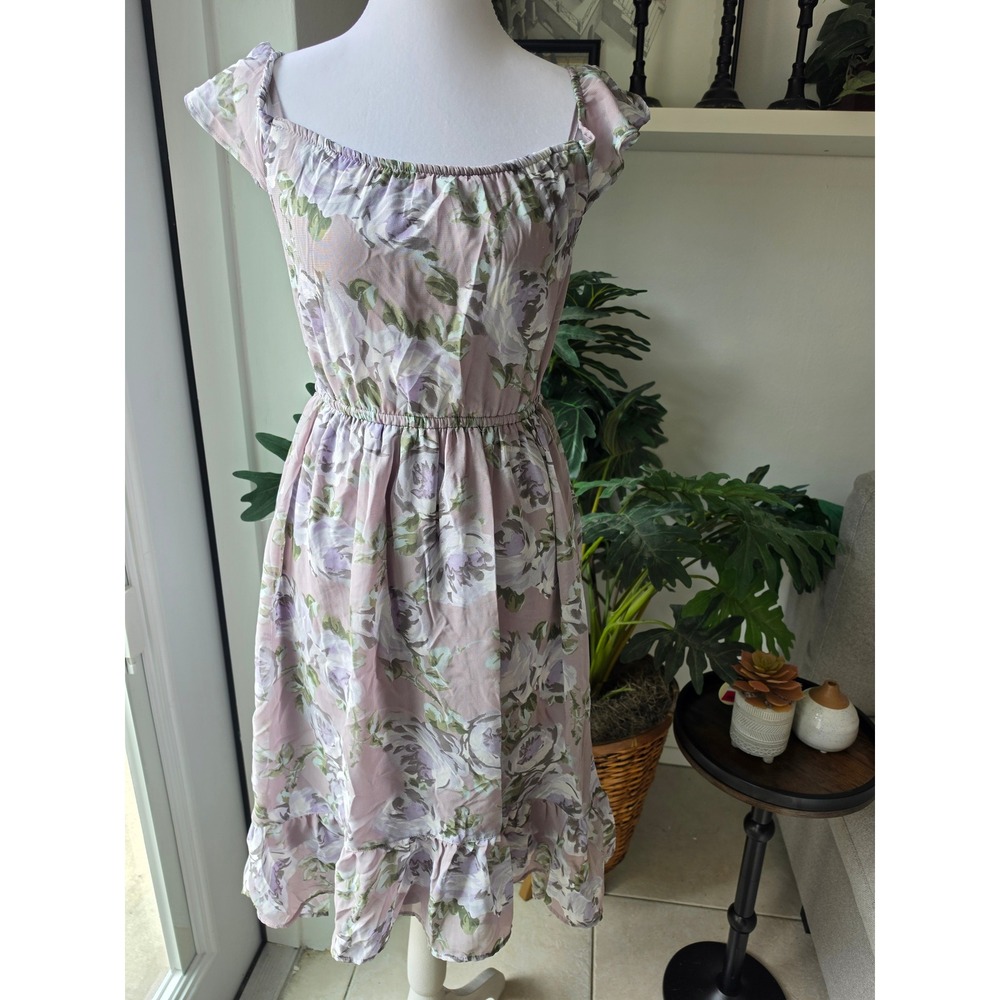 The Childrens Place Girls Purple Floralā High Low Maxi Dress Size L 10/12